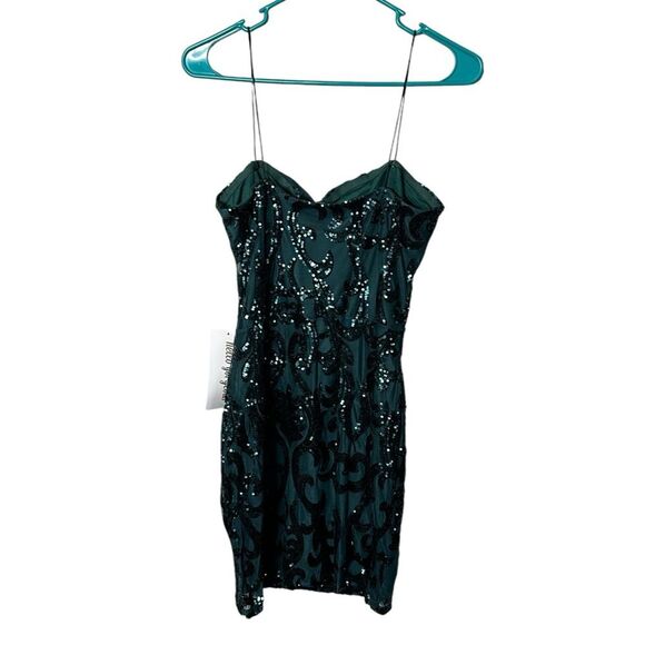 NEW Lovely day hunter green short sequin homecoming prom dress - Picture 7 of 9